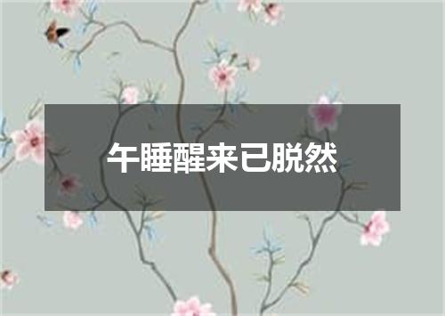 午睡醒来已脱然