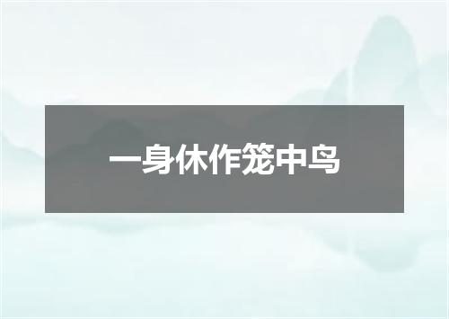 一身休作笼中鸟