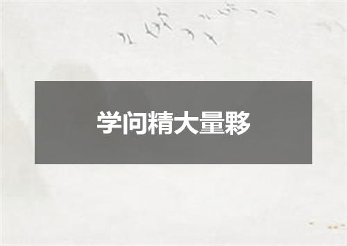 学问精大量夥