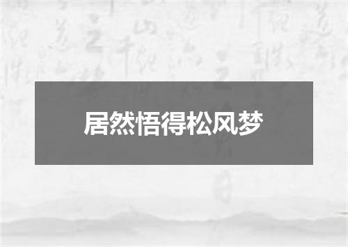 居然悟得松风梦