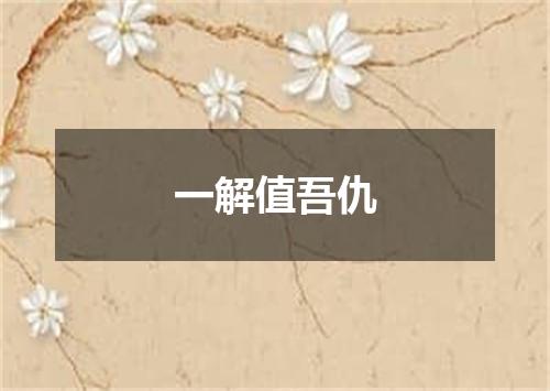 一解值吾仇