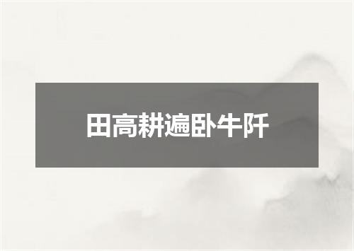 田高耕遍卧牛阡