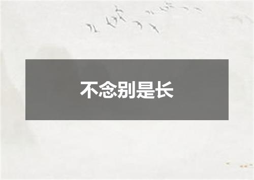 不念别是长