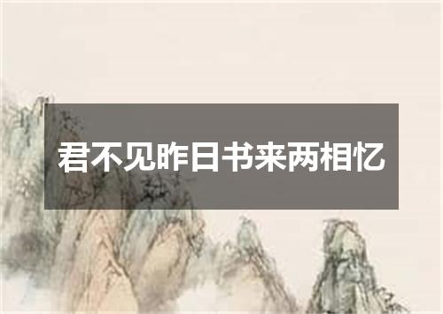 君不见昨日书来两相忆