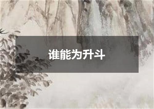 谁能为升斗