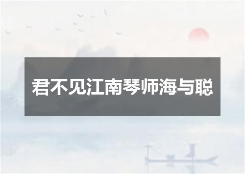 君不见江南琴师海与聪