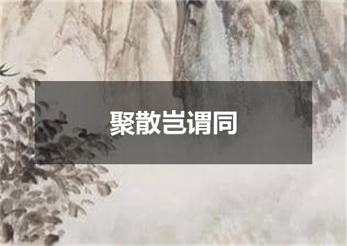 聚散岂谓同