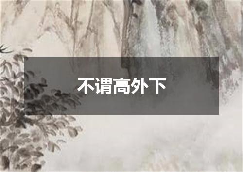 不谓高外下