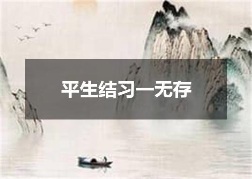平生结习一无存