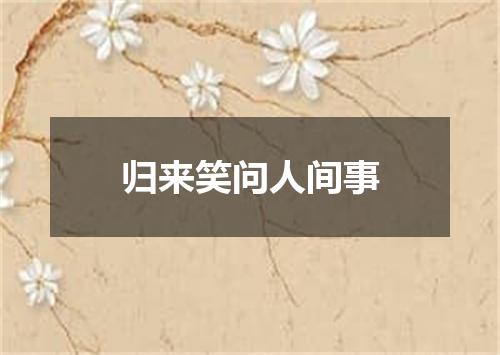 归来笑问人间事