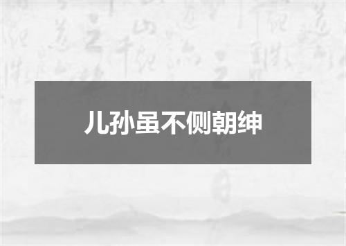 儿孙虽不侧朝绅