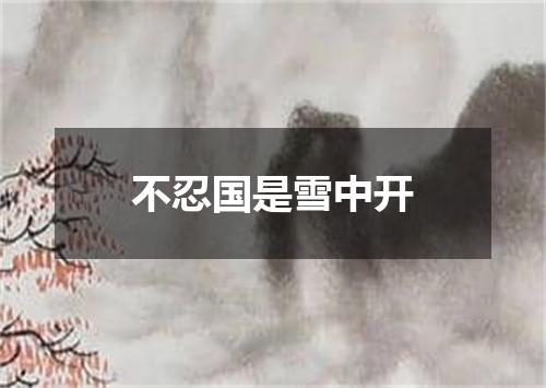不忍国是雪中开
