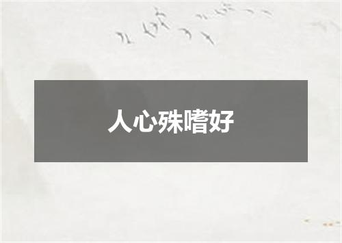 人心殊嗜好