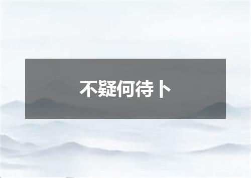 不疑何待卜