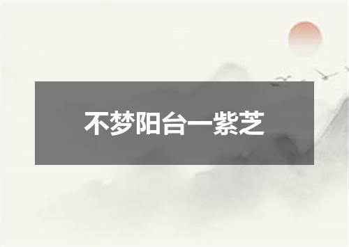 不梦阳台一紫芝