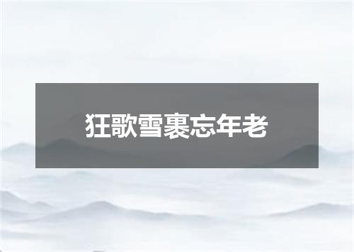 狂歌雪裹忘年老