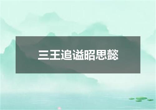 三王追谥昭思懿