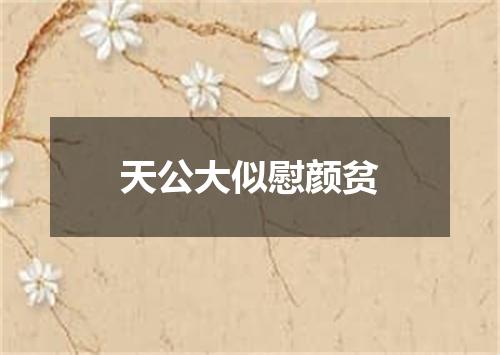 天公大似慰颜贫