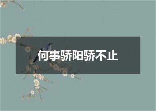 何事骄阳骄不止