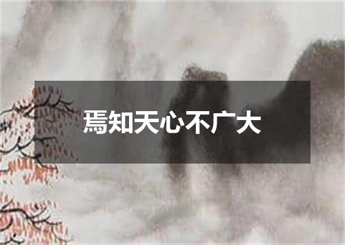 焉知天心不广大