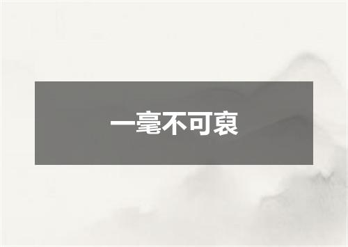 一毫不可裒
