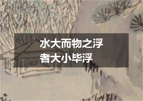 水大而物之浮者大小毕浮