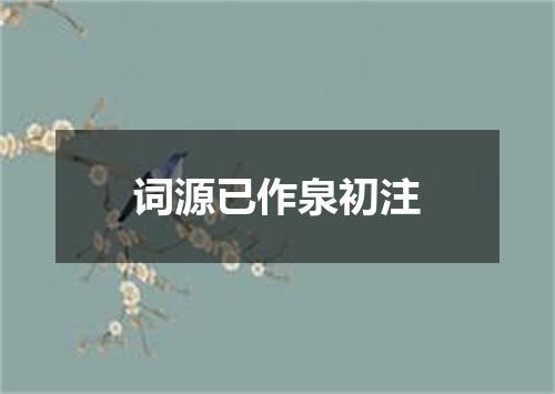 词源已作泉初注