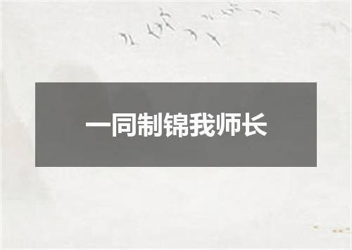一同制锦我师长