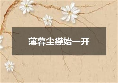 薄暮尘襟始一开