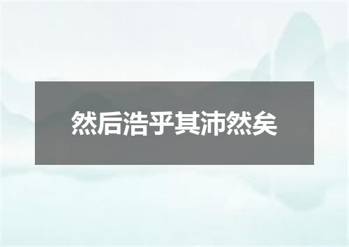 然后浩乎其沛然矣