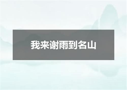 我来谢雨到名山