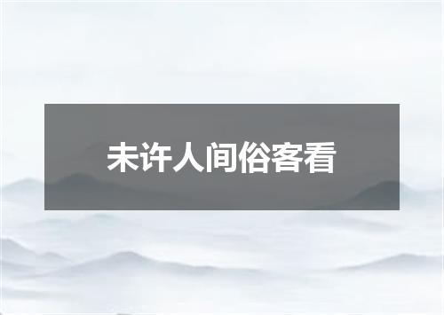 未许人间俗客看