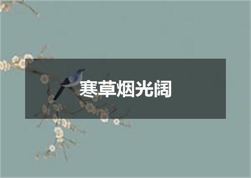 寒草烟光阔