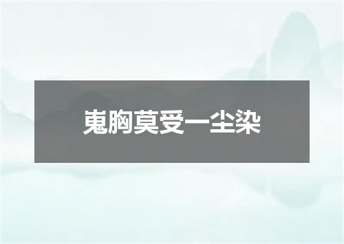 嵬胸莫受一尘染