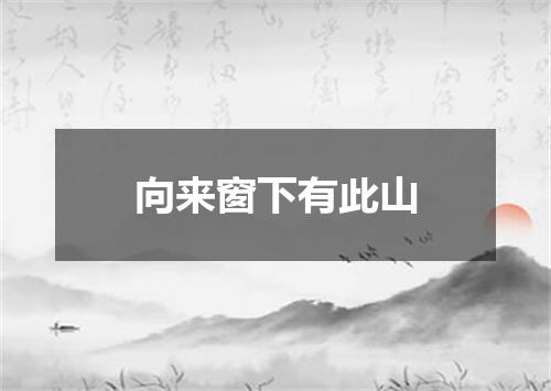 向来窗下有此山