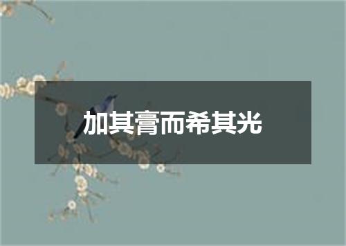加其膏而希其光