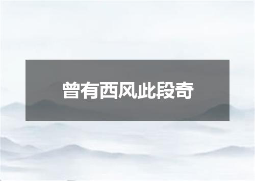 曾有西风此段奇