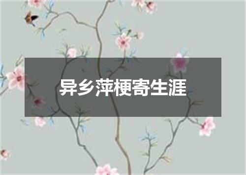 异乡萍梗寄生涯