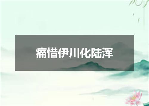 痛惜伊川化陆浑