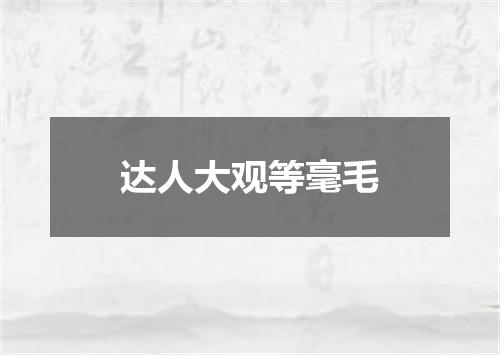 达人大观等毫毛
