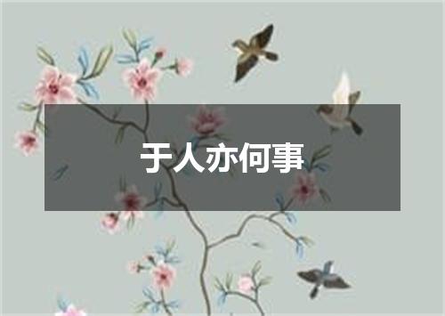 于人亦何事