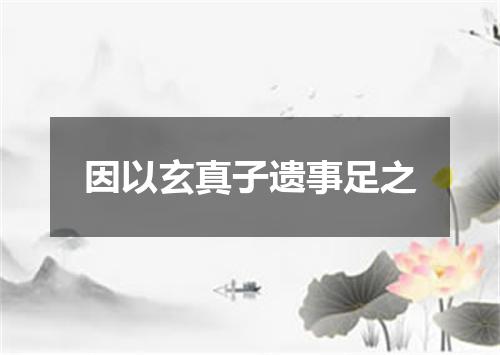 因以玄真子遗事足之