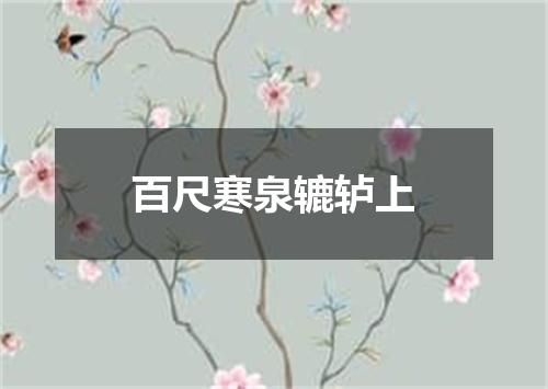 百尺寒泉辘轳上