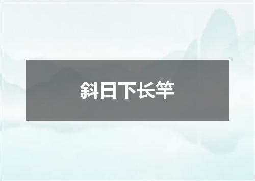 斜日下长竿