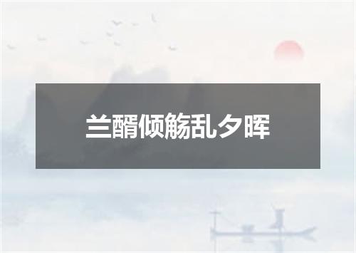 兰醑倾觞乱夕晖