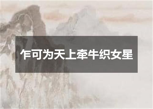 乍可为天上牵牛织女星
