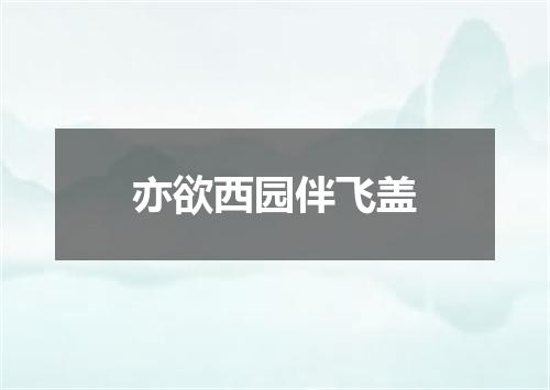 亦欲西园伴飞盖