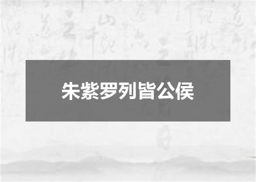 朱紫罗列皆公侯