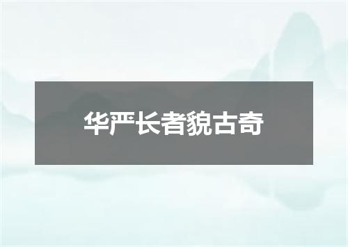华严长者貌古奇