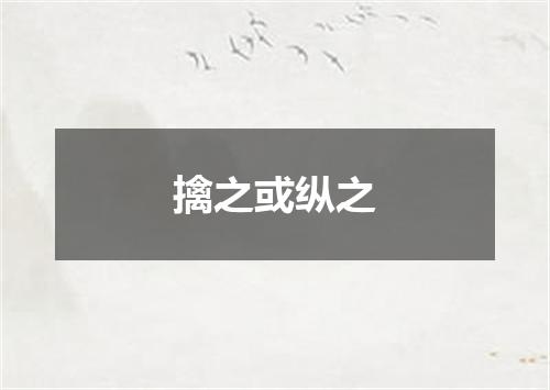 擒之或纵之